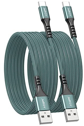 USB C Cable [2-Pack 1M+2M] Type C Fast Charger Charging Cable Braided usb c charger cable for Samsung Galaxy S22 S21 S20 S10 S9 S8 Plus Note 10 9 8, Google Pixel,LG, Sony Xperia XZ, Huawei P10 P9.