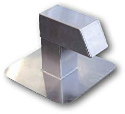 FDD Aluminium Flachdachdurchführung für Kabel, Rohre, Leitungen zu Klimaanlagen/Wärmepumpen/Lüftung/PV/Solar, Größe:Querschnitt 125x125