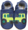 HOBEA-Germany Kitaschuhe Safestep, Kinderhausschuhe, Lederschuhe (Traktor blau, 30/31 EU)