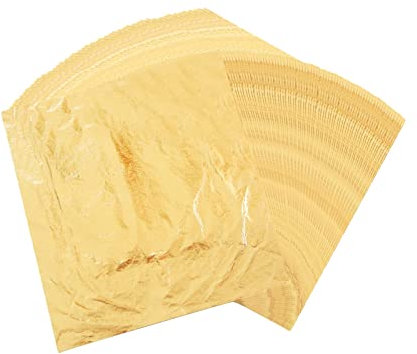 200 Blatt 16 x 16 cm blattgold Imitation Blattgold zum Basteln Schlagmetall Kunstprojekt Vergolden Kunstprojekt, Handwerk Dekoration Möbel Dekoration DIY