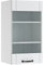 Vicco Küchenglasschrank Fame-Line, Glashängeschrank, Weiß Landhaus/Weiß, 40 cm