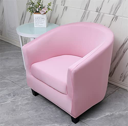 FANSU Housse de Fauteuil Cabriolet Chesterfield Extensible 2-Pièces, Couleur Unie Couverture de Fauteuil Antidérapant, Tub Chair Housse de Canapé avec Housse de Coussin (Rose)