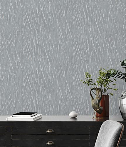 A.S. Création Skandinavische Strukturtapete Grau Silber Vliestapete Metallic Hygge 385981 10,05x0,53m Made in Germany