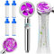 High Pressure Water Saving Shower With 4pcs New Upgrades Filter, 360 Degrees Rotating Propeller Driven Handheld Head, Turbo Fan Drive Jet Spa (Purple)