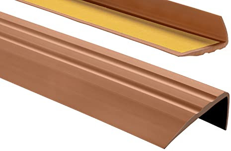 ProfiPVC Treppenkantenprofil PVC 50x25mm, 130 cm - Selbstklebend Winkelprofil Anti-Rutsch Treppenkante, Bernsteinfarbe