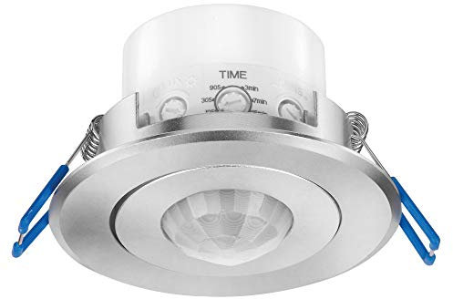 conecto Infrarot Bewegungsmelder | Unterputz | Erfassungswinkel 360° | Inneninstallation | IP20 | Aluminium