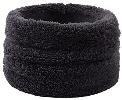 Pesaat Winter Schal Kinder Erwachsene Rundschal Mädchen Jungen Loop Schal aus Dicke Fleece Warmer Schlauchschal Flauschig Schal Damen Herren (Dunkel Grau)