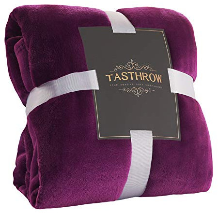 TASTHROW Kuscheldecke, Weiche Fleecedecke Sofaüberwurf, Weich und Warm Tagesdecke Wohnzimmerdecke Couchdecke (Violett, 130x180cm)