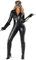 Morph Costume Combinaison Noire Femme, Déguisement Chat Noir, Tenue Cuir Catsuit Adulte, XL
