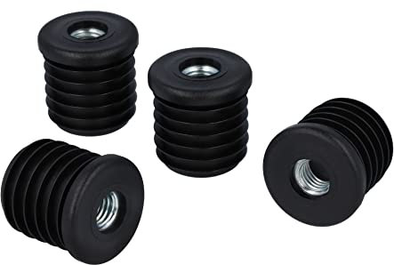 GleitGut Lot de 4 douilles filetées rondes en plastique pour tubes ronds (30 x 1,5 mm, filetage M10)