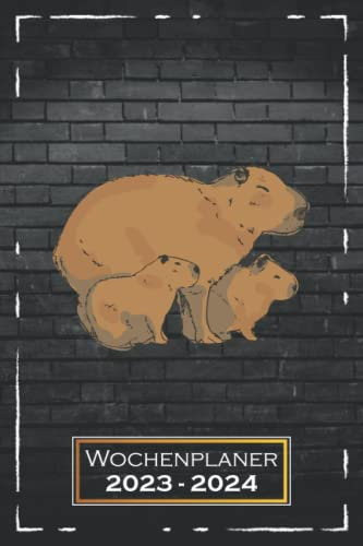 Wochenplaner 2023-2024: Meerschweinchen, Tiere | A5 (6x9), Softcover | 1 Woche auf 2 Seiten | mit Monatsübersicht, Feiertagsliste & Kontakttabelle | Tiermotiv | qd1