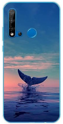 KARTXITAI Hülle Kompatibel mit Huawei P20 lite (2019)/nova 5i, Stoßfeste Schutzhülle mit Weiche Silikon Bumper Case Handyhülle Anti-Kratzt Transparent Rückseite - Delfine,Meer