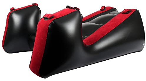 Fyuasto Sex Stuhl Bett Sexspielzeug für Paare, Split Leg Sofa Matte mit Riemen, Sex Rampen in Schwarz und Rot