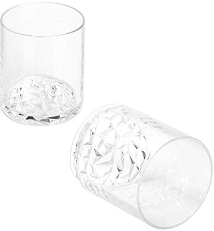 2 Pièces Verres à Eau 200 ml Verres à Boire en Acrylique Verres à Whisky en Plastique Incassable pour Eau, Vin, Jus, Thé, Café, Lait(Transparent)