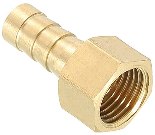 M METERXITY 4 Paquet Laiton Droit Barbillon Tuyau Raccord - pour Transport Huile Liquide Gaz, Application à Externe/Industriel (8mm Barbillon, 1/4BSPT Femelle)