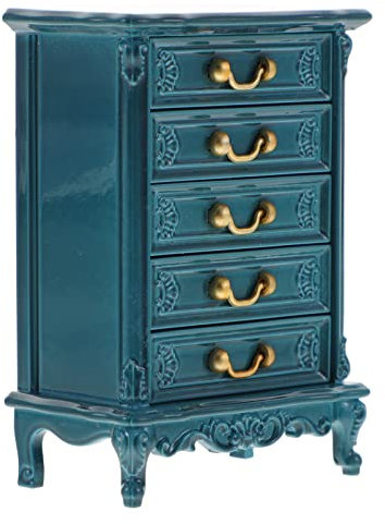 NUOBESTY Mini-kommode Miniatur-holzschrank Miniatur-möbelschrank Puppenhaus-schubladenmodell Mini-holzschrank Puppenhaus Bücherregal Mini-schubladenschrank Möbel Schrank Baby Kind Hölzern