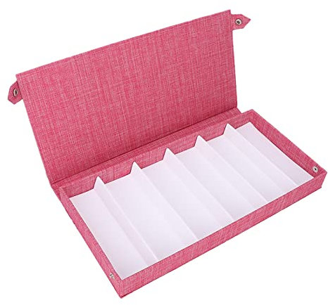 Cyrank Sonnenbrillen-Etui Für Mehrere Brillen, Organizer, 6 Schlitze, Gitter, Brillenständer, Halter, Brillen-Display, Aufbewahrungsbox Für Heimdekoration(Rosa)