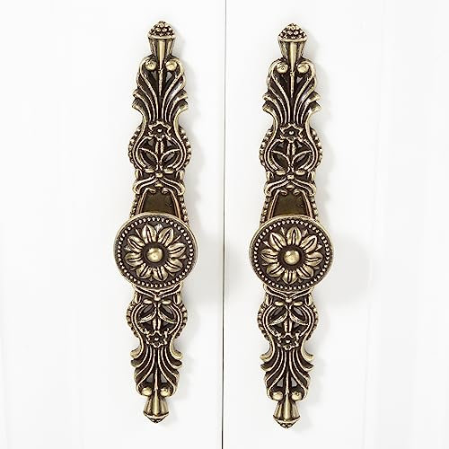 Mgoodoo 2 Stück Vintage Knäufe für Türen von Möbelstücken, antikbronze, für Küchenschränke, Schränke, Kommoden Lochabstand 96mm