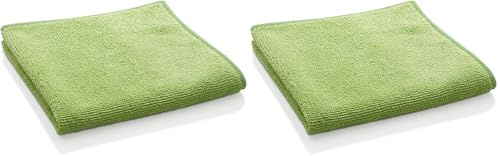 E-Cloth General Purpose Microfibre Cloth, Multipurpose Cleaning Cloth for Household Surfaces, Washable and Reusable, 100 Wash Promise, Green, 2 Pack