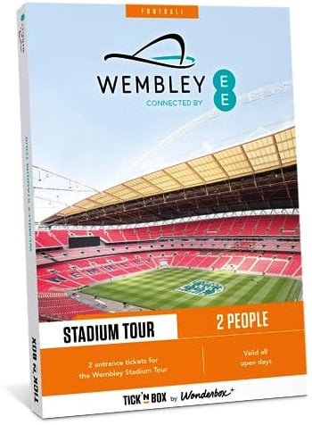 Tick&Box - Gift Box - Wembley Stadium Tour for 2 - Visit The Home of Football - Football Gift - Experience For Three Lions Fans - Unique Experience for a true London souvenir - Valid for 2 years