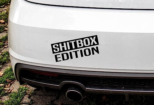 Shitbox Edition | Winterauto heckscheibenaufkleber Tuning Auto Zubehör Gadget Oilslick Sticker für dein Tuningauto Tiefergelegt Flachgelegt Fahrzeugveredelung Pflege (schwarz glanz)
