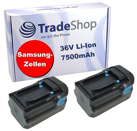 2X Trade-Shop Premium Li-Ion Akku, 36V / 7500mAh kompatibel mit Hilti VC20-UL, VC20-UM, VC40-UL, VC40-UM, WSC7.25, WSC70, WSR36 / Bohrhammer