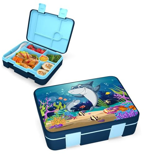 IJIAMY Brotdose Kinder mit Fächern, Bento Box Kinder, Auslaufsicher Lunchbox Kinder, Jausenbox für Mädchen & Jungen, Snackbox, Perfekt für Schule, Kindergarten & Ausflüge