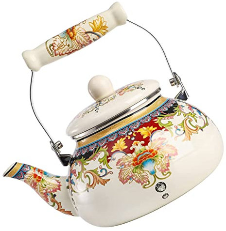 1pc Bollitore Teiera in acciaio inossidabile Piccole Teiere in ceramica vintage Teiere in porcellana Teiera in porcellana giapponese Kung Fu Teiera Piano cottura Teiera Smalto Stufe a gas Ufficio A