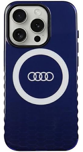 Audi IML Big Logo Case Hülle für iPhone 15 Pro 6.1 Blau Blue hardcase AU-IMLMIP15P-Q5/D2-BE