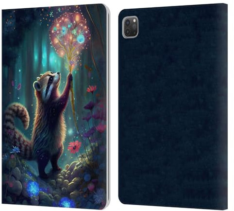 Head Case Designs Offizielle JK Stewart Waschbär Wichtige Kunst Leder Brieftaschen Handyhülle Hülle Huelle kompatibel mit Apple iPad Pro 11 2020/2021 / 2022