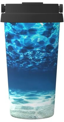 EdWal Underwater Ocean View Print 500ml Coffee Mug, Insulated Camping Mug with Lid, Travel Cup,Great for Any Beverage