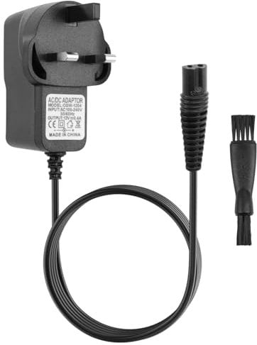 12V Shaver Charger for Braun, for Braun Shaver Charger Cable Series,Beard Trimmer Charger Trimmer Beard 3 Pin Chargers Power Lead with Brush, for Braun Chargers 3000BT 3010bt 9295 380s-4 7893s 3000s