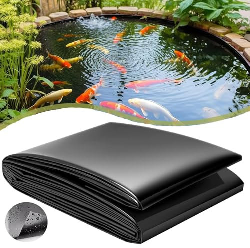 Pounjsd Bache Bassin Liner de Bassin pour Bassin à Poissons,Membrane de Piscine de Jardin,Revêtement d'étang, Bâche D'étang Film D'étanchéité sous-Natation étangs Poissons Fontaines(2x4m)