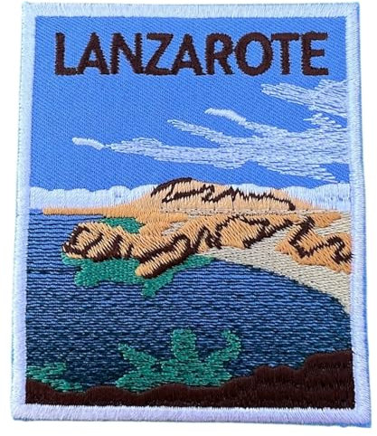 Canary Islands Lanzarote Patch (3.5 Inch) Iron-on/Sew-on Badge Travel Europe Souvenir Spain Island Vacation Emblem Gift Patches