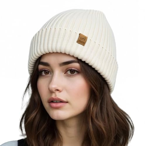 ACUSHLA wasserdichte Beanie Mütze Herren Damen, Winter Strickmütze Fleece | Wasserdichte Fleece Beanie für Herren und Damen. Warm, winddicht und weich gefüttert für Ski, Wandern, Radfahren Outdoor