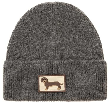 Zwillingsherz Damen Mütze – Warme Strickmütze Beanie für Frauen – Weiche Wintermütze mit Dackel Patch – Modisches Accessoire für Frühling, Herbst & Winter – im Modernen Look für den Alltag