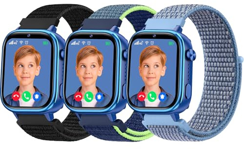 Wanme 3 Piezas Correa para Sanorum Reloj Inteligente Niño, Correas de Nailon Suave, Pulseras de Repuesto de Tamaño Ajustable para Sanorum Reloj Inteligente Niño Niña