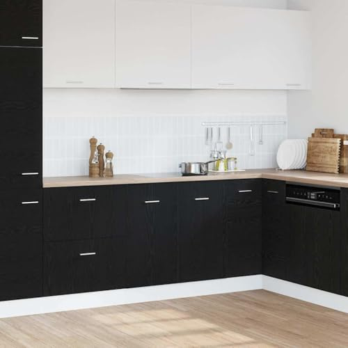 Myheimly Unterschrank für Spüle Schwarz Eiche 80x46x81,5cm Küchenschrank Küchenzeile Küchenmöbel Unterschrank Küchenunterschrank Schrank Holzwerkstoff