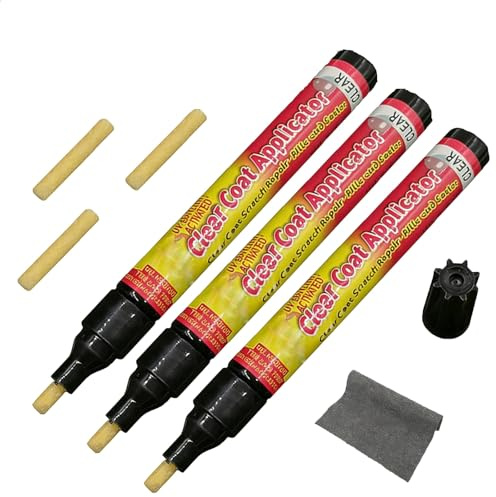 Bavooty Stylo Efface Rayures,Stylo de Réparation de Rayures de Voiture,Applicateur de Couche Transparente pour Rayures de Voiture pour Toutes Les Voitures,Efface Profonde Voiture (transparent-3pc)