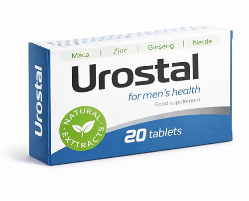 Urostal – Nahrungsergänzungsmittel für Erwachsene – 20 Tabletten – mit Maca, Ginseng, Brennnesselwurzel, Ingwer, L-Arginin, L-Cystin, Lycopin & Zink – plus B-Vitamine. (1)