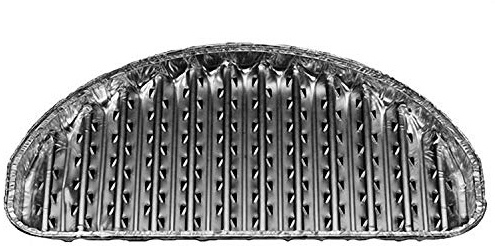 VEPATIM 30x Alu-Grillschale BBQ halbrund 32,5×19 cm – mehrfach verwendbar | Raucheinzugschlitze | kein Fettbrand