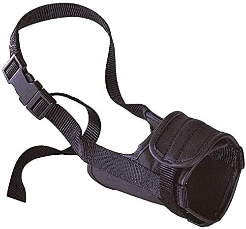 Ferplast Maulkorb für sehr kleine Hunde Safe Mini Beißschutz, Robustes Nylon, offene Vorderseite, weiche Polsterung, verstellbar über Klettverschluss, Schwarz
