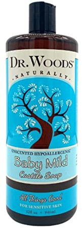 Dr. Woods Unscented Baby Mild Castile Soap, 32 Ounce