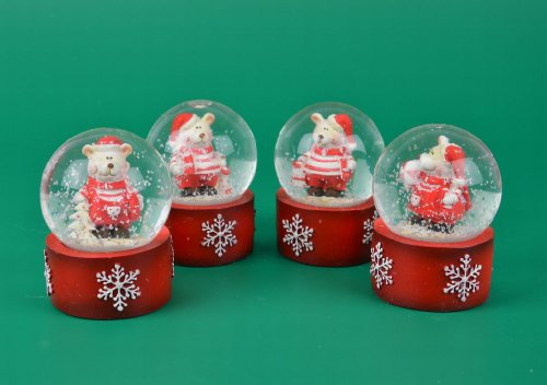 Wurm 4 x Schneekugel Eisbär