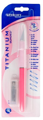 Westcott Craft Hobby Knife with 5 Different Blades - Pink