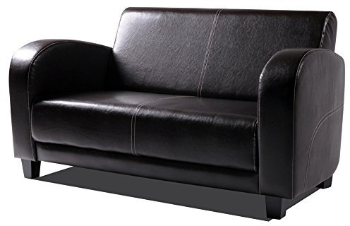 moebel-eins ANTO Sofa 2-Sitzer Antikbraun, Füsse nussbaumfarben