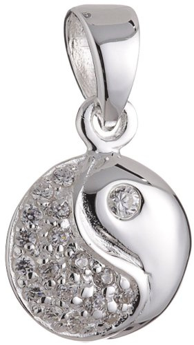 Vinani Anhänger Ying Yang mit Zirkonia weiß Sterling Silber 925 Yin Yang AYY-EZ