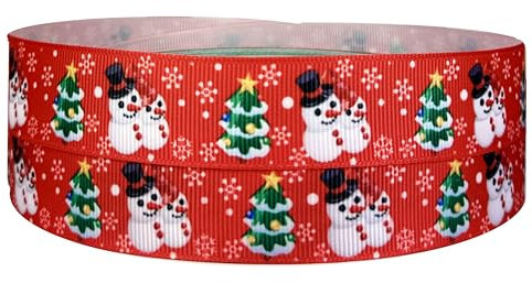 SNOWMAN XMAS TREE FATHER CHRISTMAS 2M X 22mm wide Christmas Cake Ribbon Gift Wrap Decoration Ribbon & Decorating Ideas for Present Bows Toppers or Wrapping Bags Box Balloon String Cards Art Craft XM10