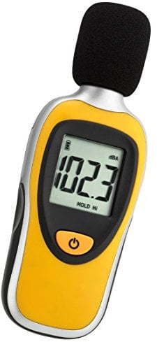 TFA Dostmann Sound Bee Schallpegelmessgerät, einfache Messung von Schallpegeln, mit Frequenzberwertung A (dBA) Gelb (L) 52 x (B) 35 x (H) 155 mm