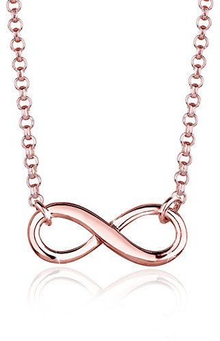 Elli Halskette Damen Infinity Symbol Unendlichkeit in 925 Sterling Silber Rosévergoldet